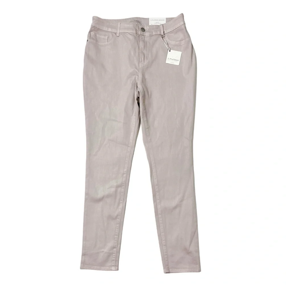NWT Chico's Platinum Jegging Slim Fit Tapered Leg Frosted Petal Pink Sz 1 - M/8‎